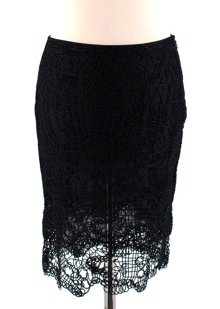 Tom Ford Black Crochet Top & Skirt