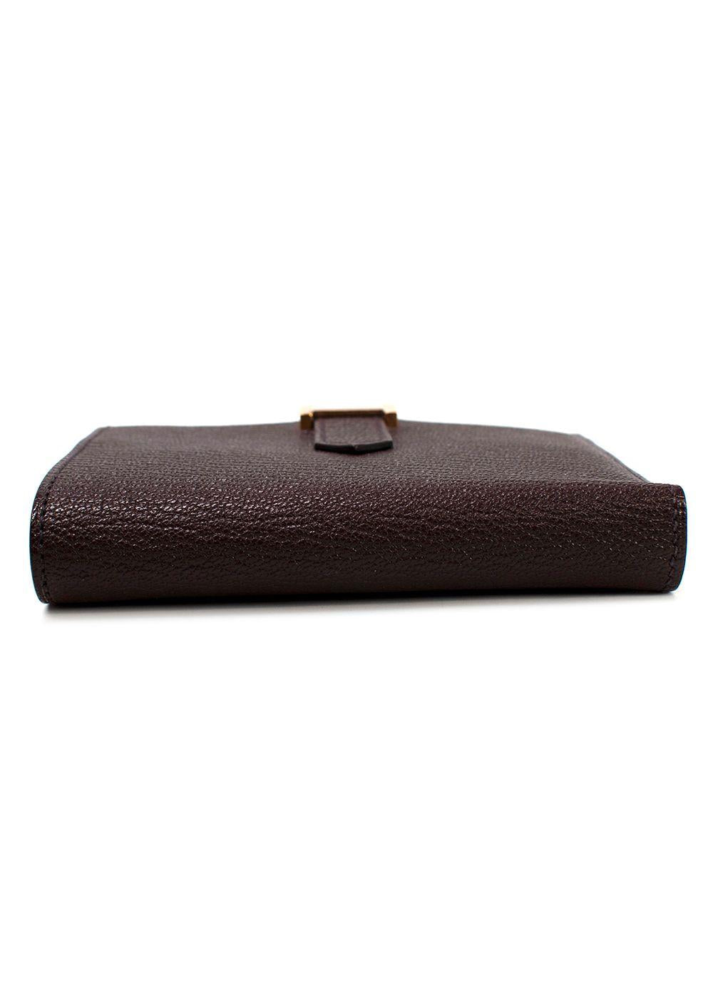 Hermes Rouge Sellier Chevre Mysore Compact Bearn Wallet