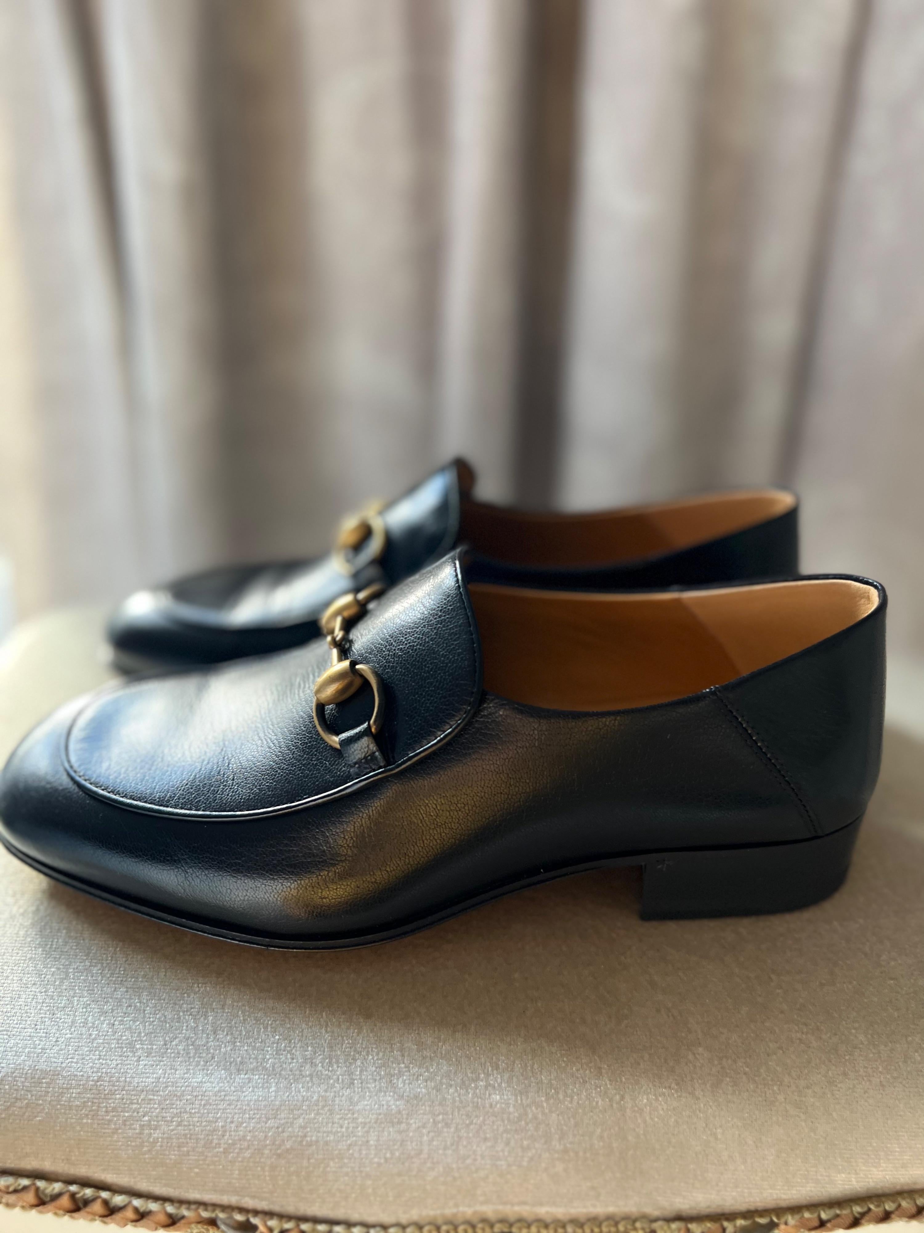 Black Leather Jordaan Horsebit Loafers