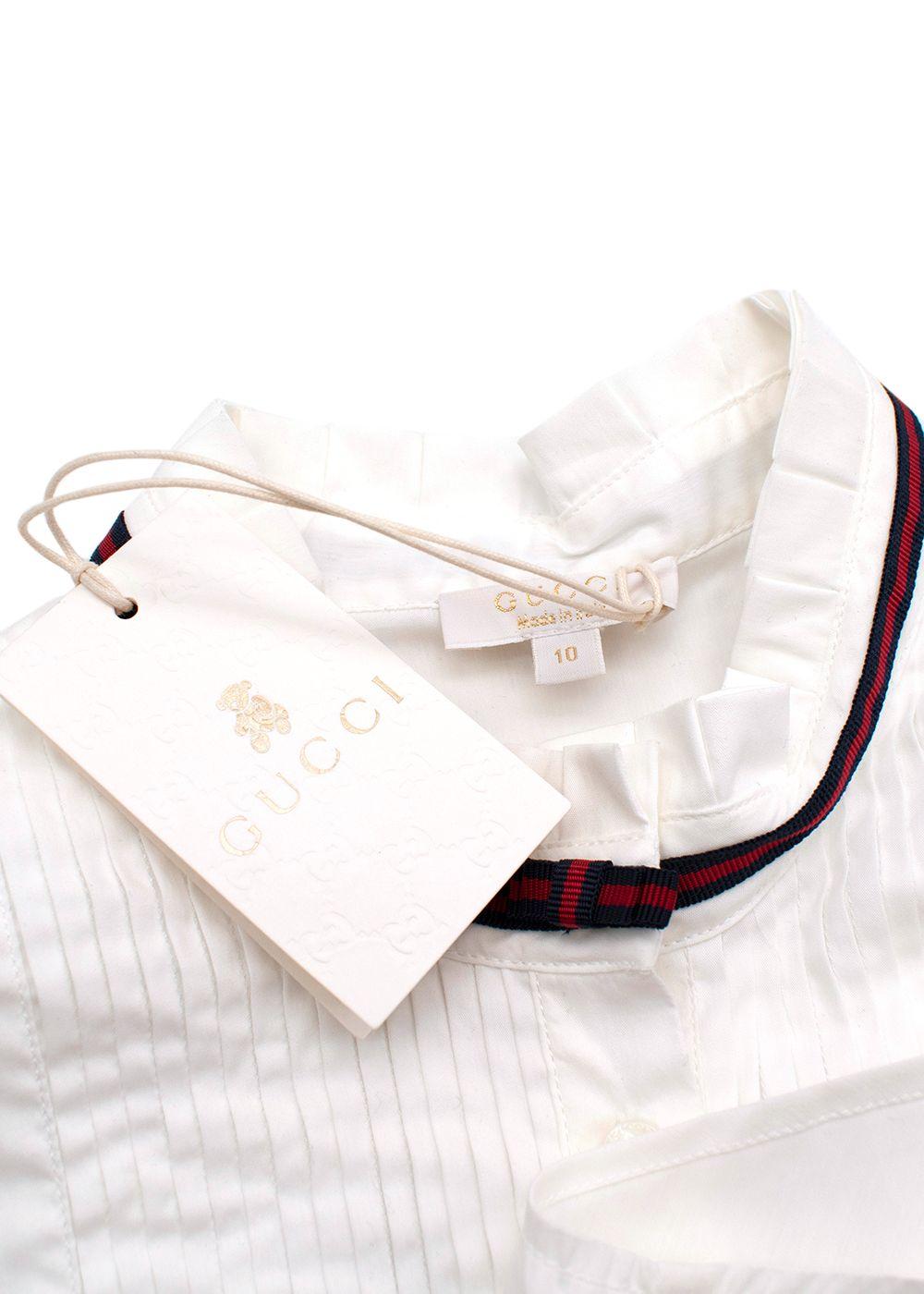 ivory cotton pie-crust collar blouse 10Y