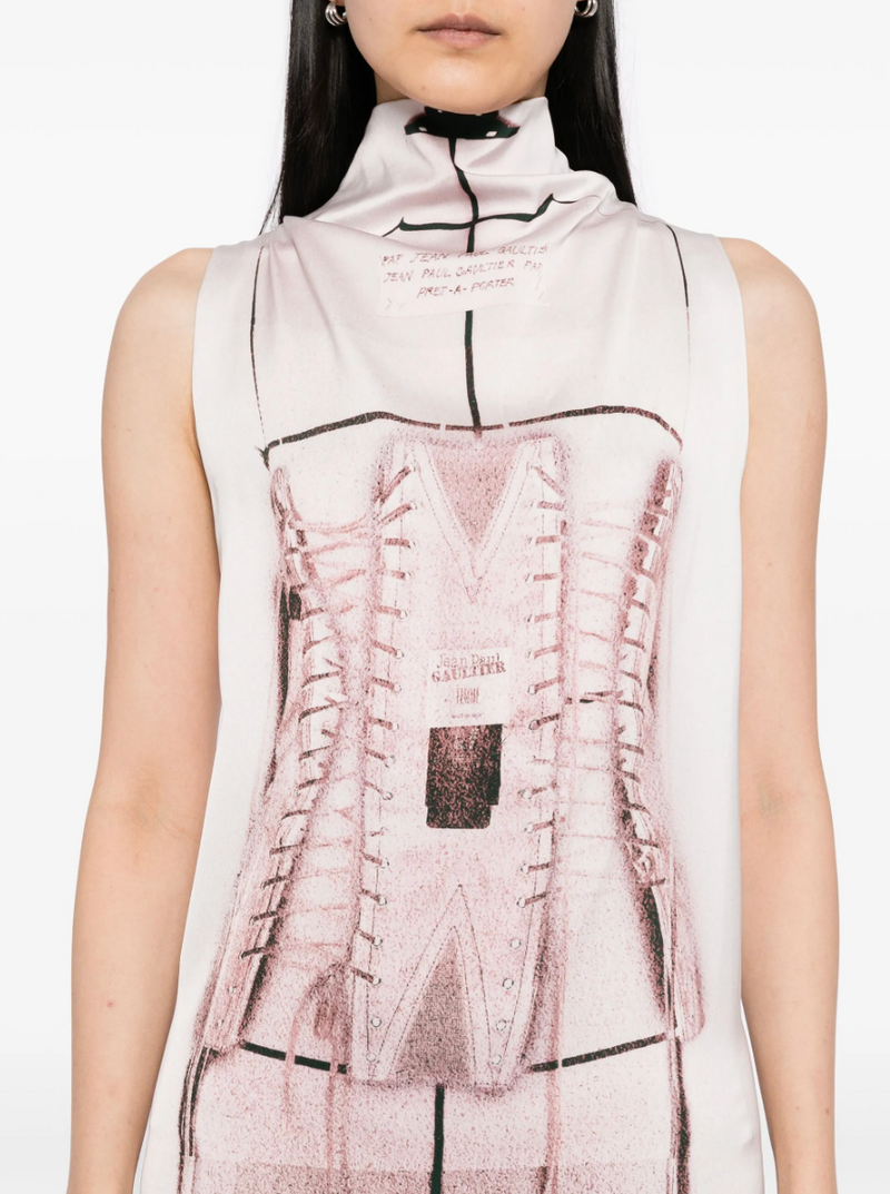 Jean Paul Gaultier Maxi Bustier-Print Dress