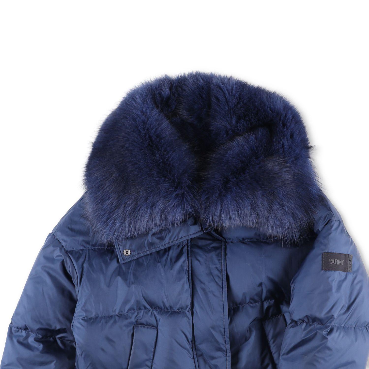 Yves Salomon Short Down Jacket With Fluffy Fox Trim