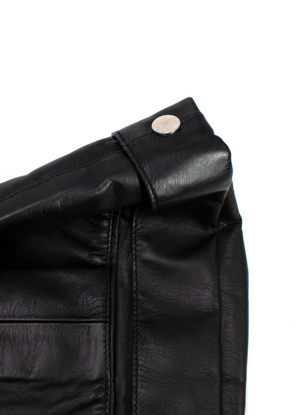 Dior Homme Black Leather Cargo Shorts