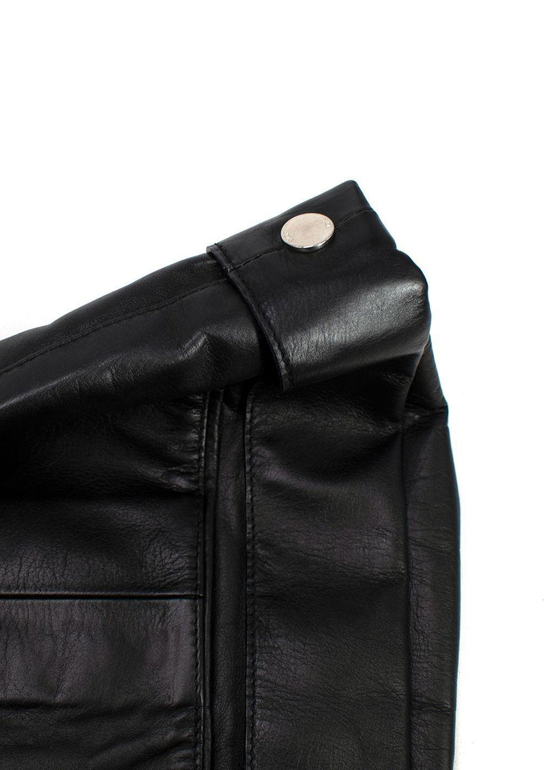 Dior Homme Black Leather Cargo Shorts
