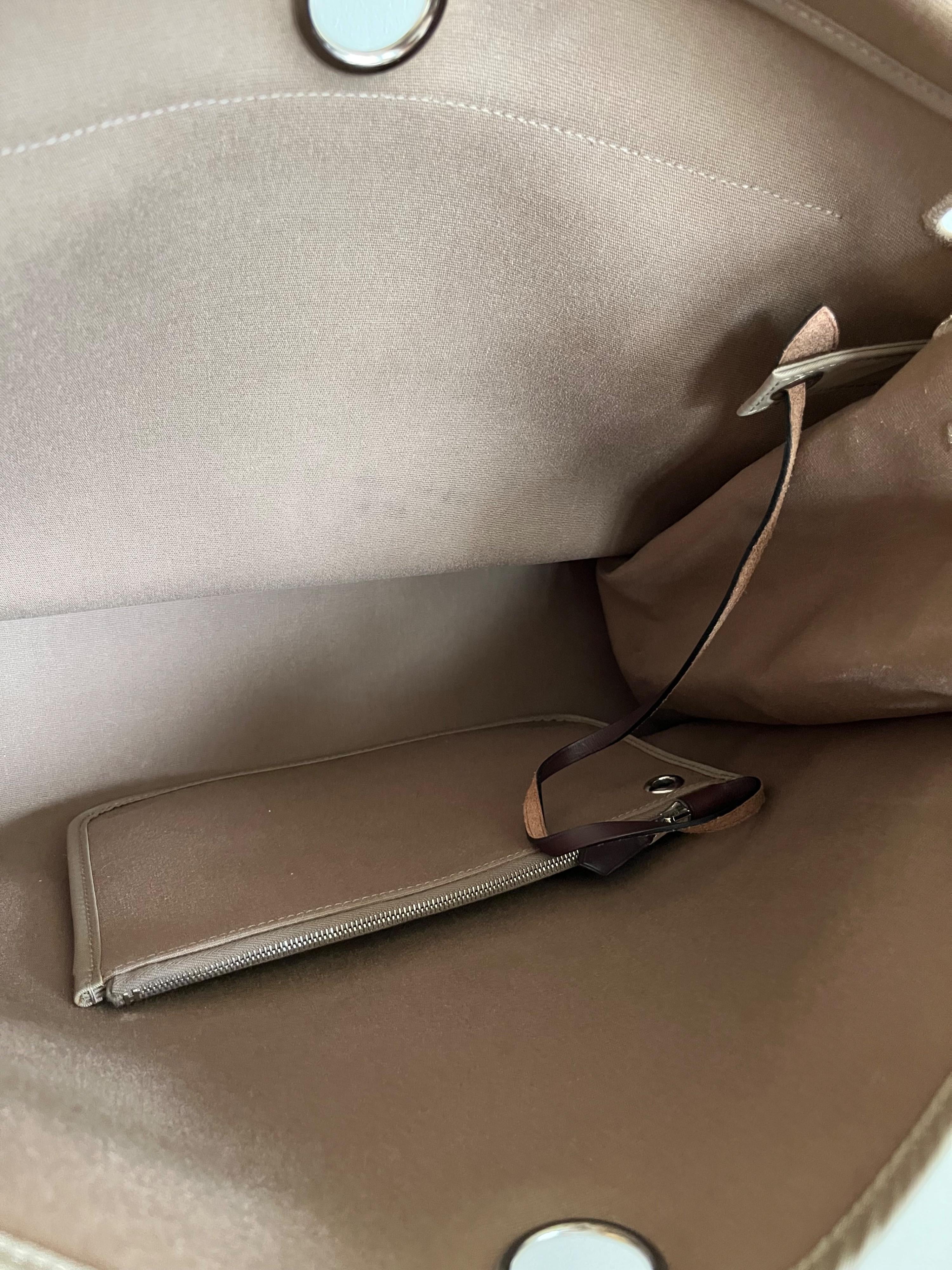 Hermes Beige Canvas Herbag