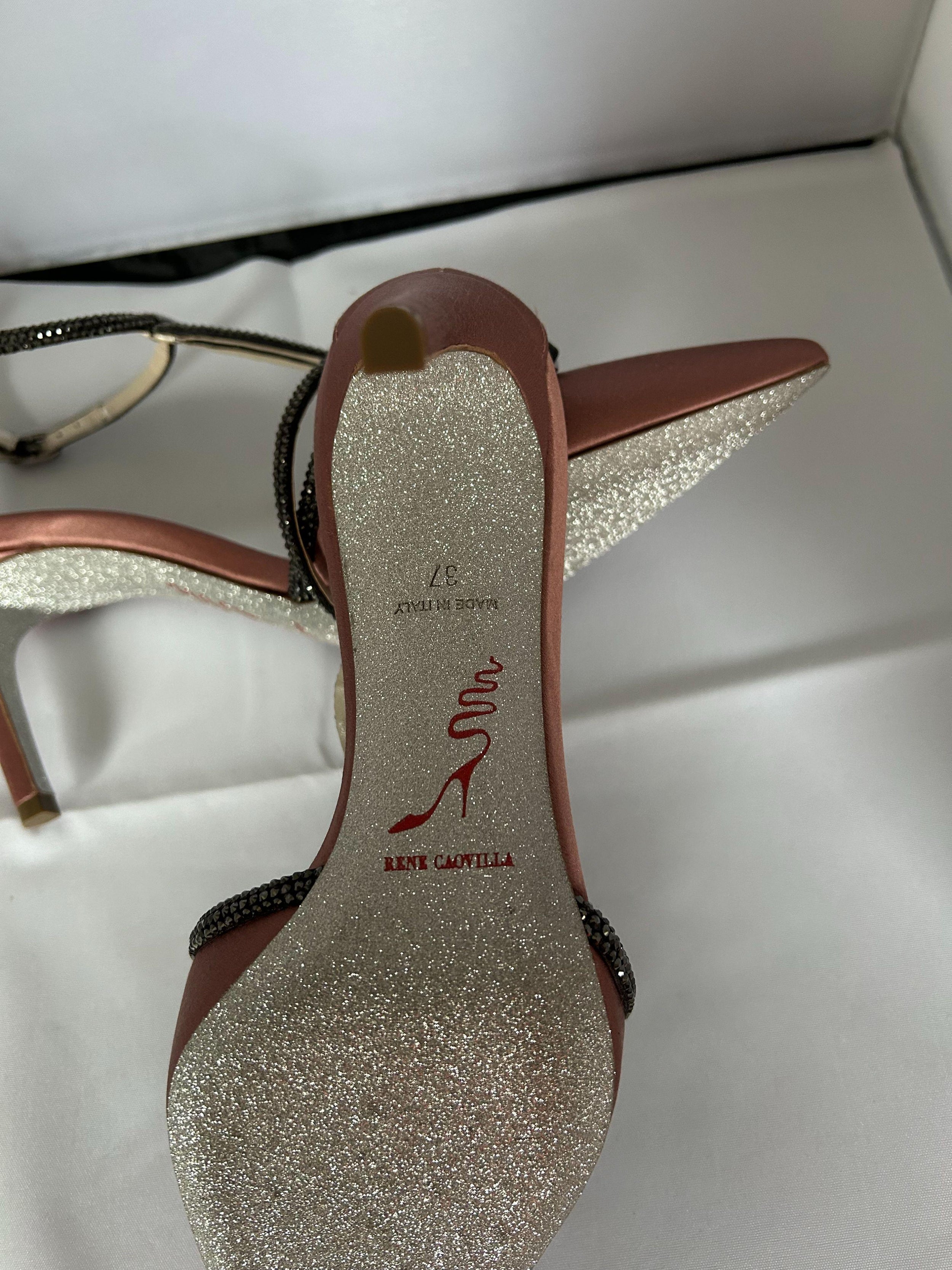 Rene Caovilla Pink Satin Heels