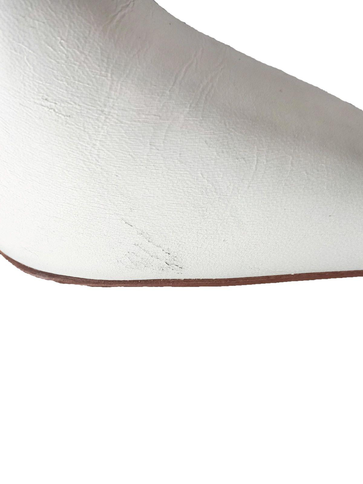 Beige suede & white leather heeled long boots