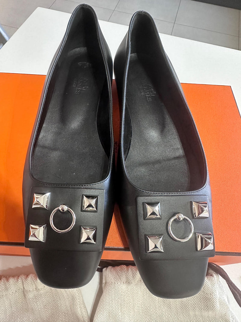 Hermes Black Danseuse Ballet Flats