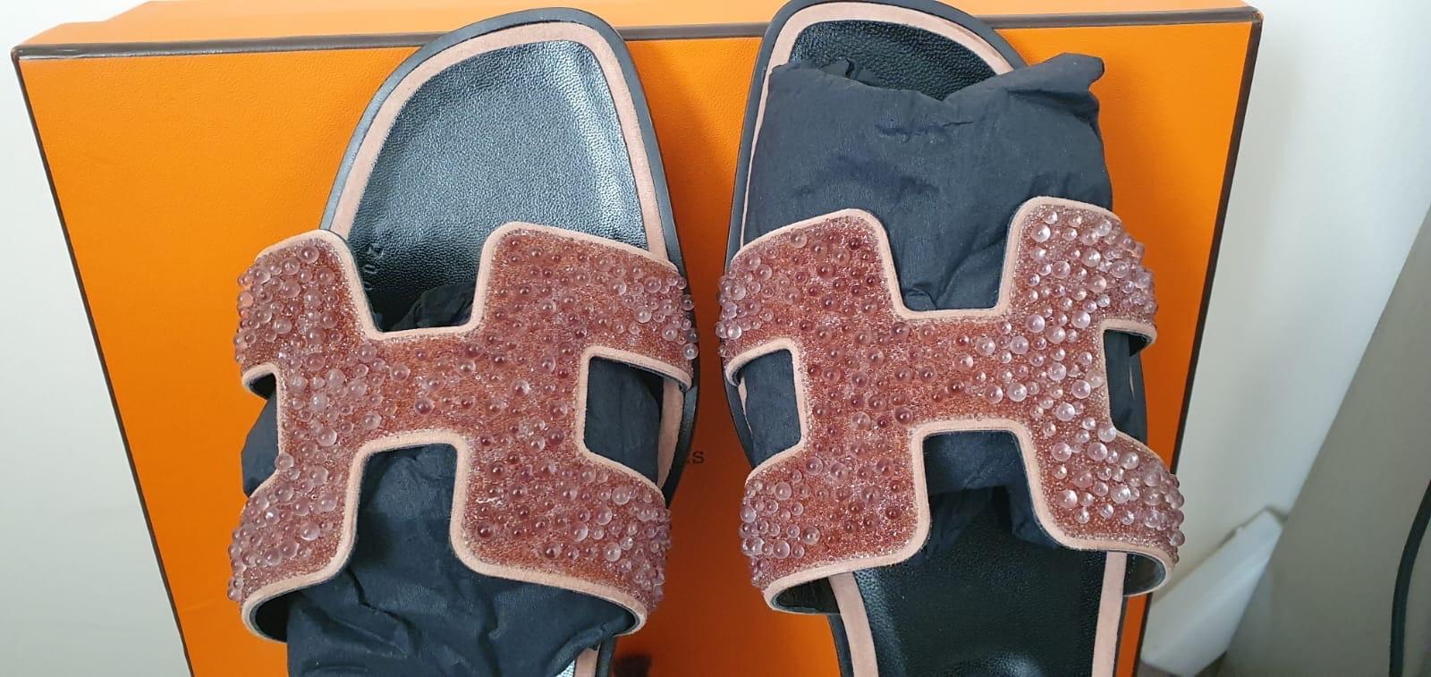 Hermes Embellished Oran Sandals