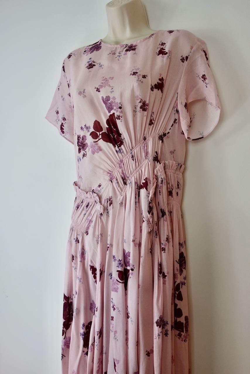 Line pink floral asymmetric Lois dress