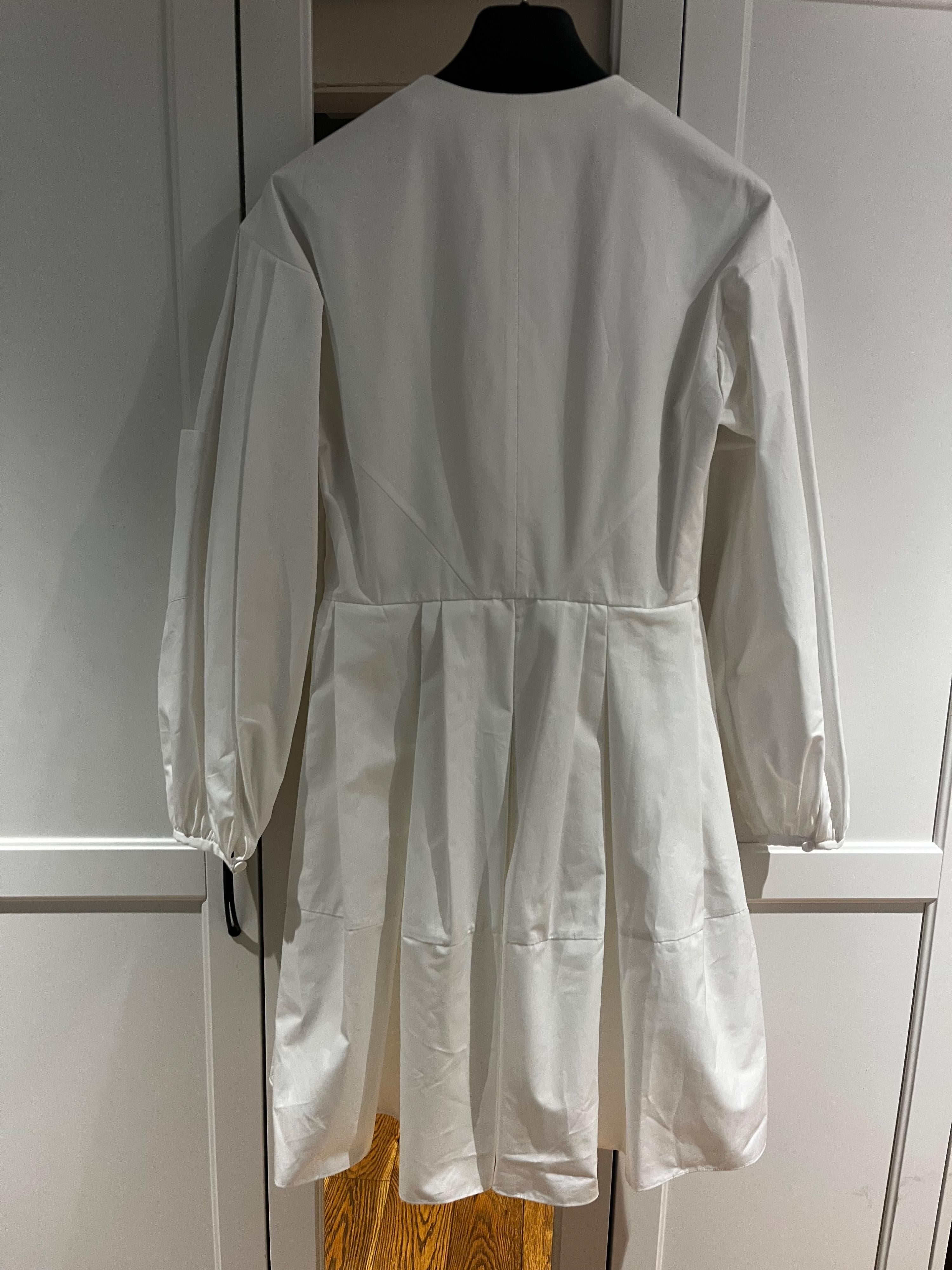 Puff-Sleeve Cotton-Poplin Mini Dress