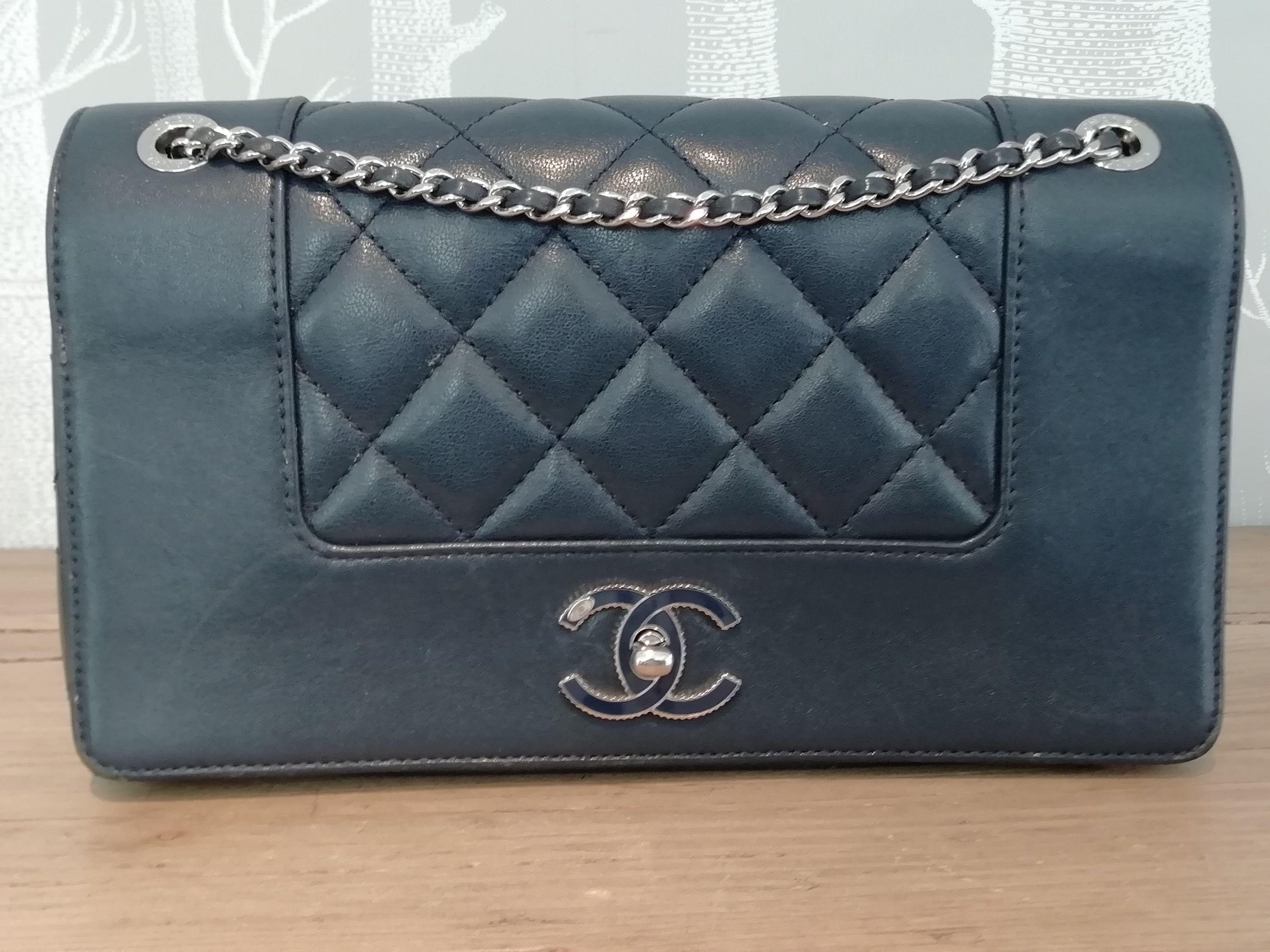Chanel Blue Mademoiselle Single Flap Bag