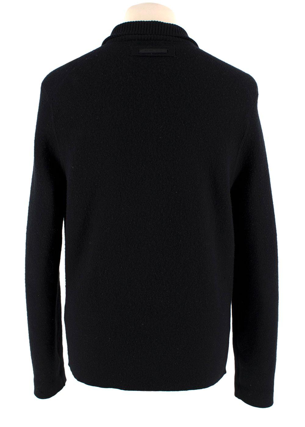 Prada Black Wool and Cashmere Blend  Zip Up  Jacket