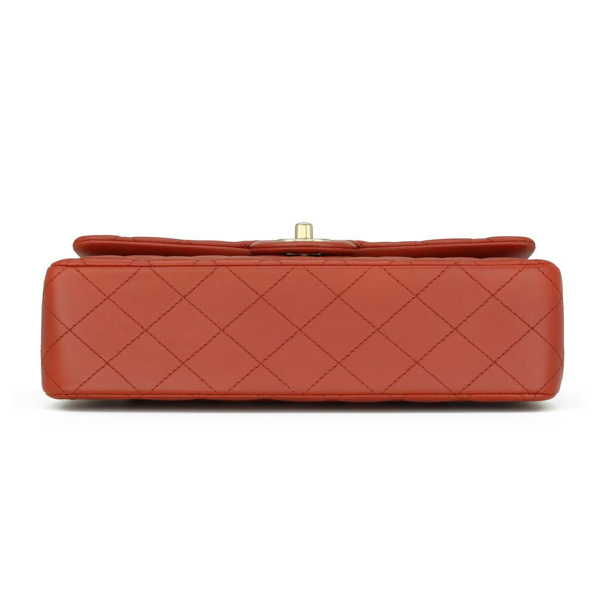 Chanel Brick Red Lambskin Medium Double Flap Bag