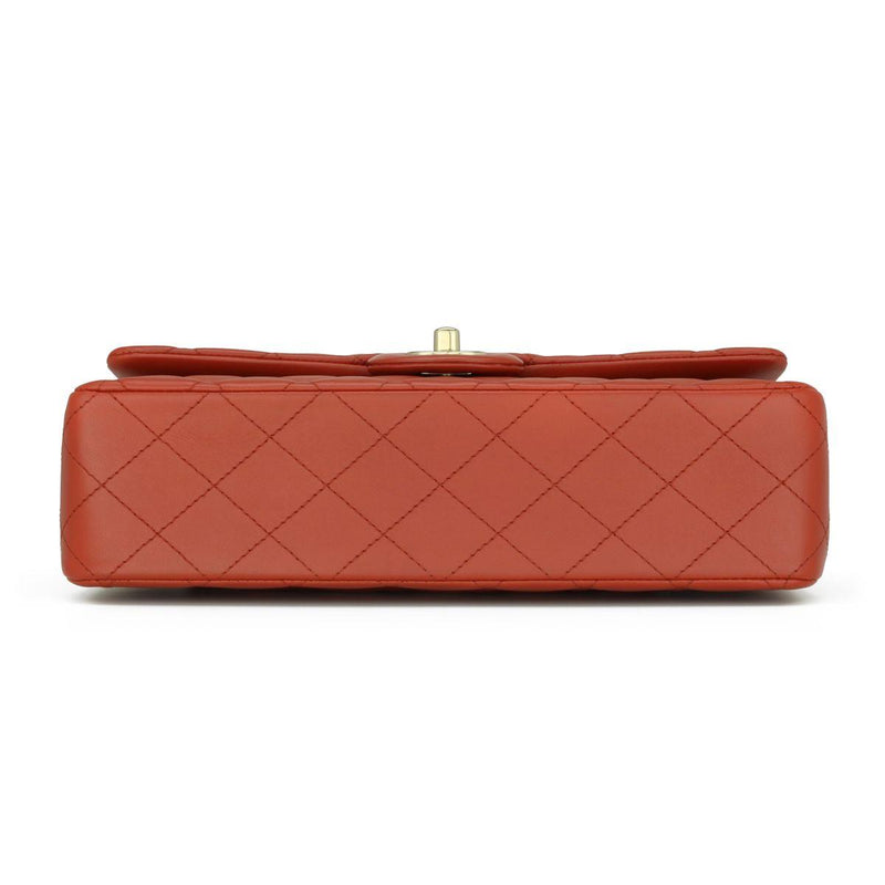 Chanel Brick Red Lambskin Medium Double Flap Bag
