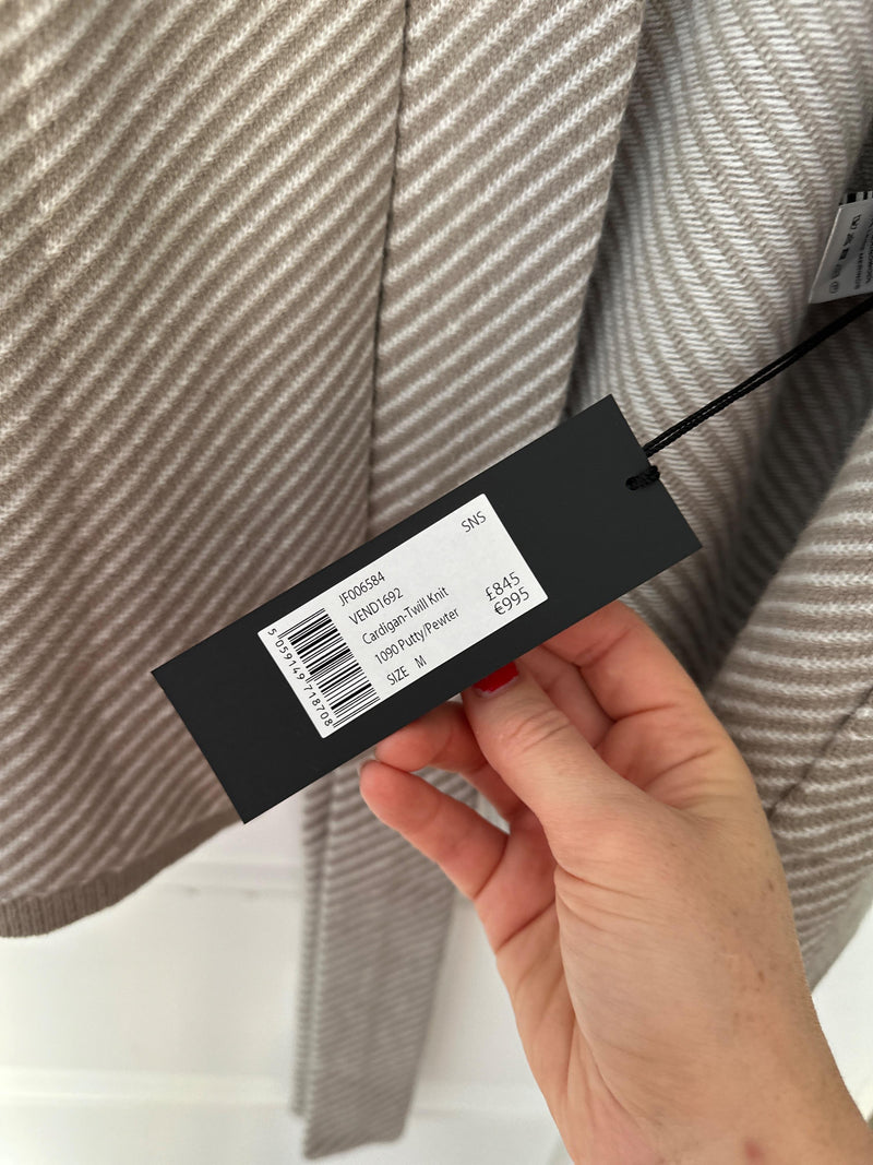 Beige Wool Tie Belt Cardigan