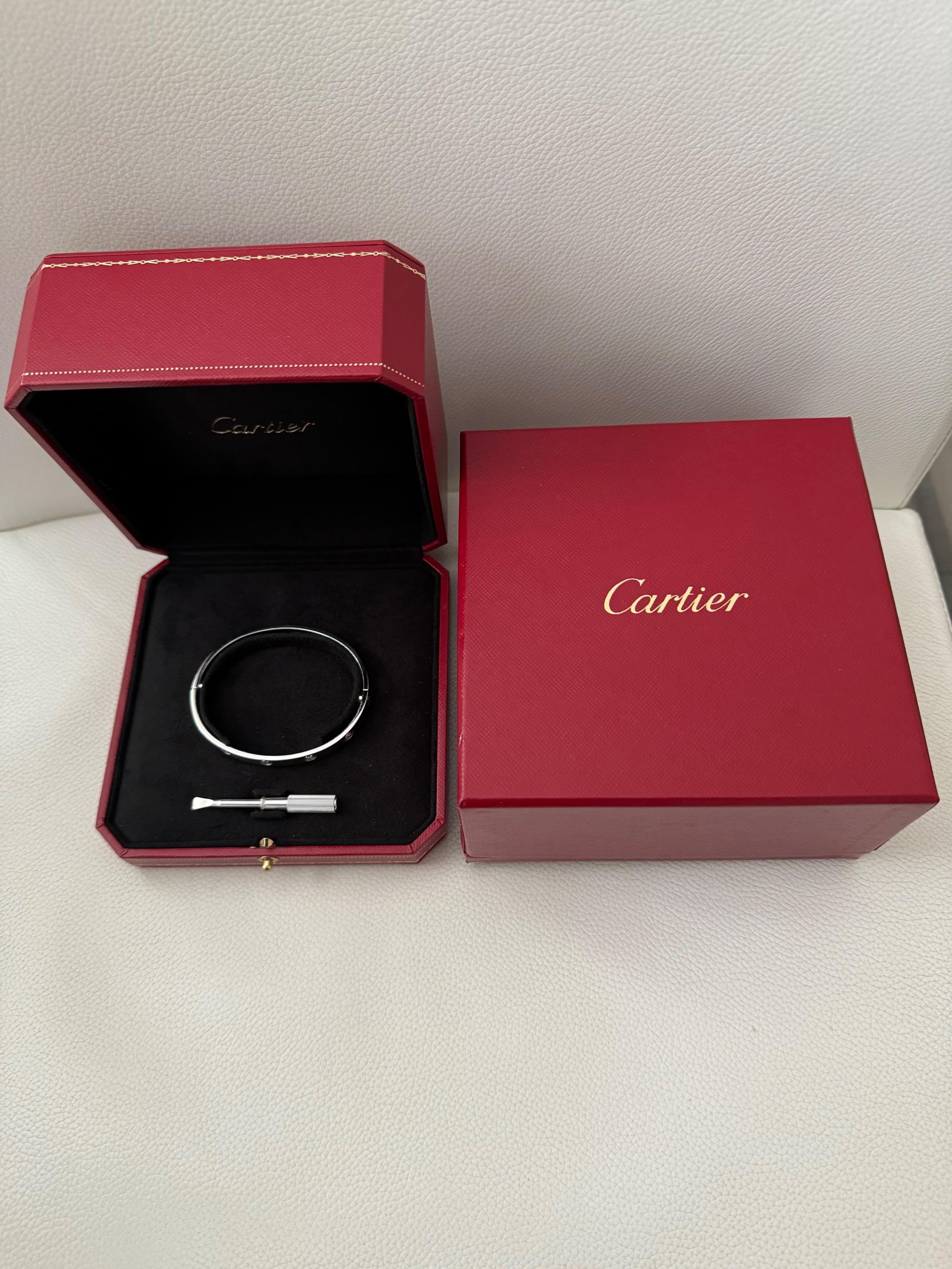Cartier White Gold 10 Diamond Love Bangle