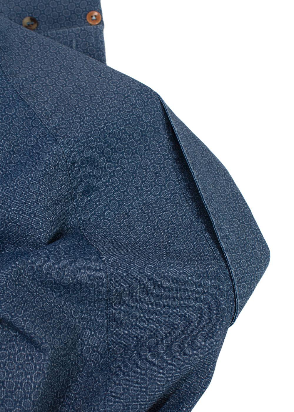 Brunello Cucinelli Blue Cotton Patterned Shirt