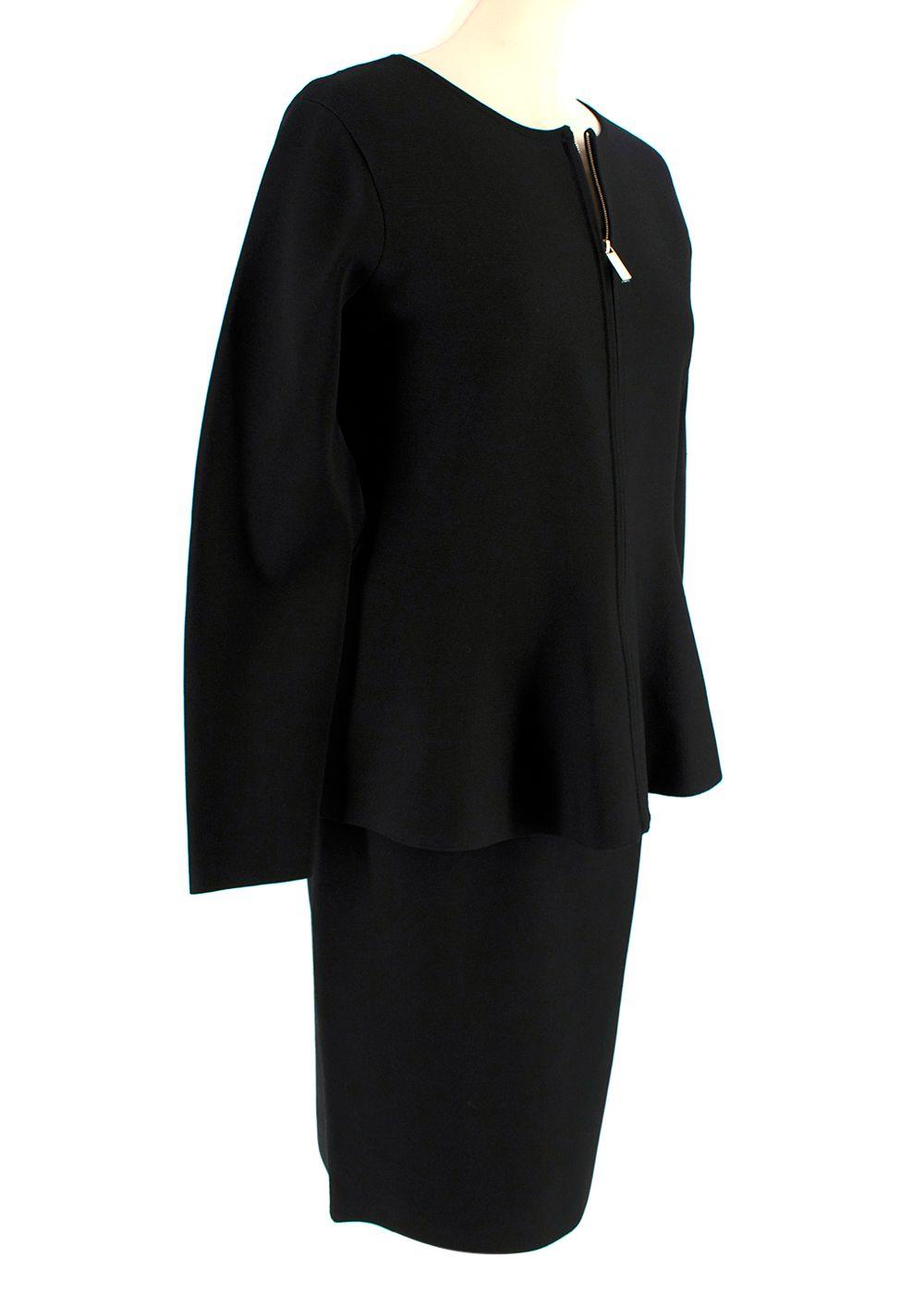 Carolina Herrera Black Peplum Skirt Suit