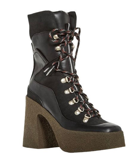 Stella McCartney Black Stivale Square-toe Platform Hiker Boots