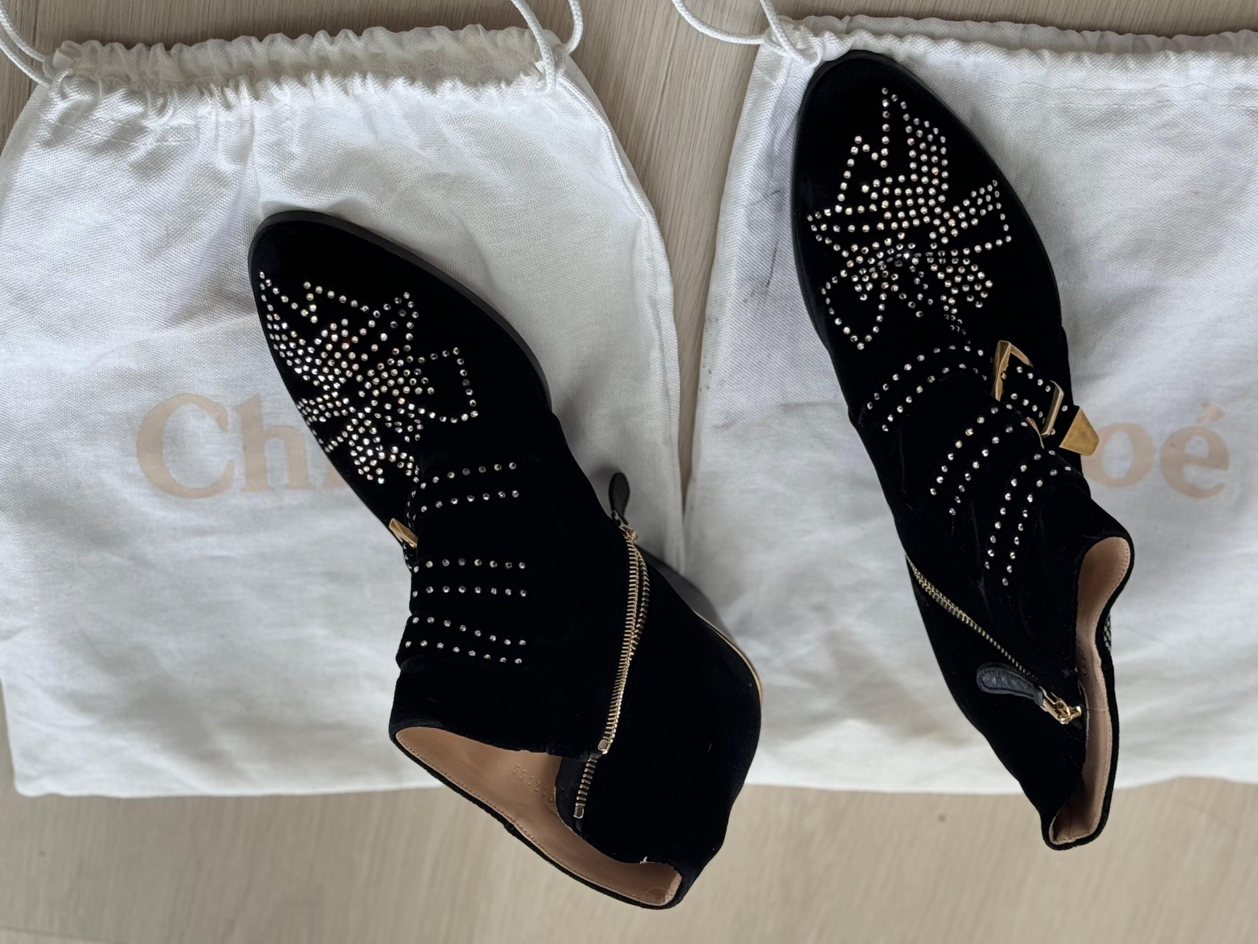 Chloe Black Studded Susanna Boots