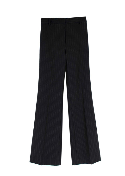 Nili Lotan Black Pinstripe Wide Leg Trousers