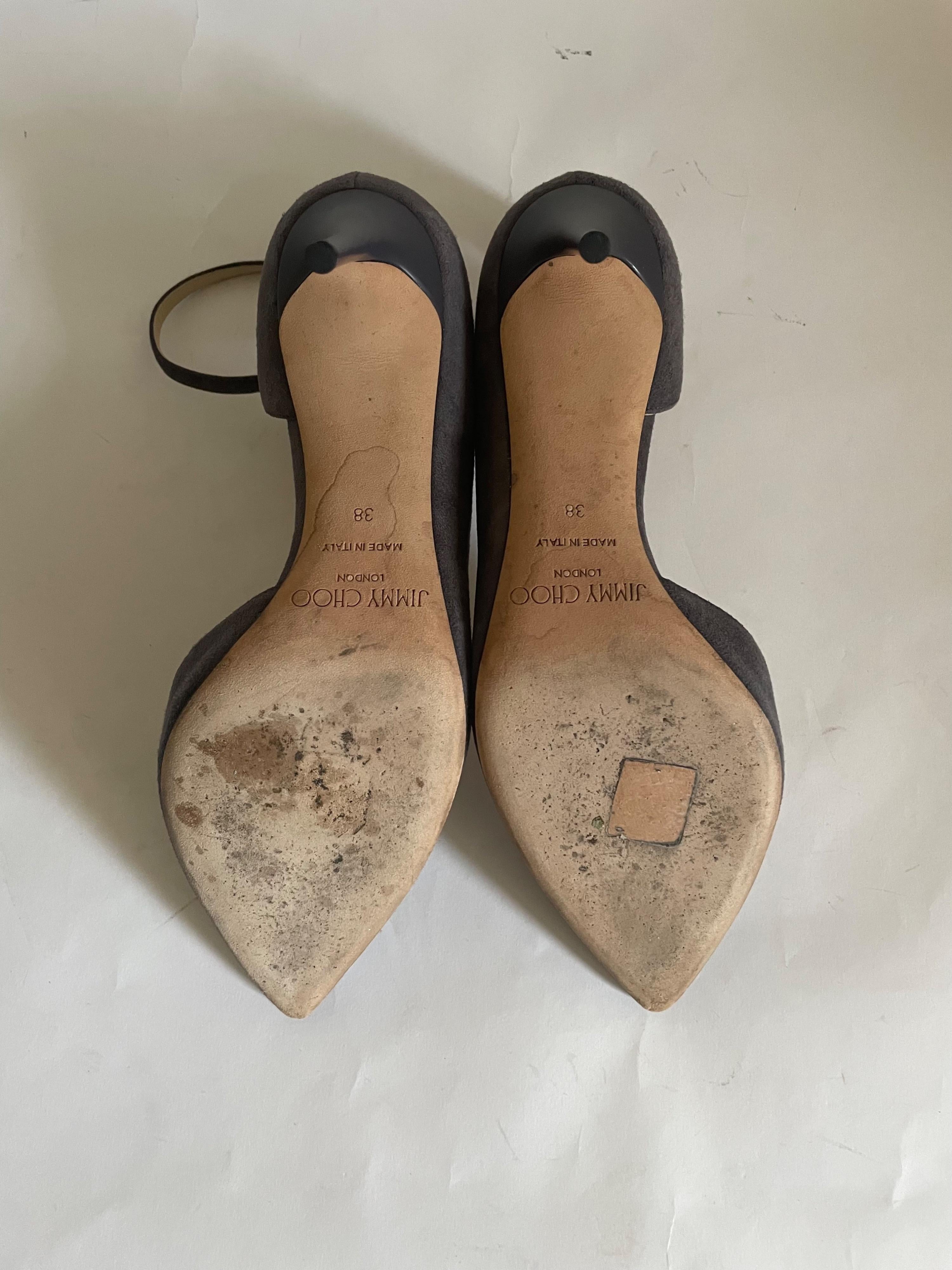 Jimmy Choo Lucy Grey Suede Half-d'Orsay Suede Pumps