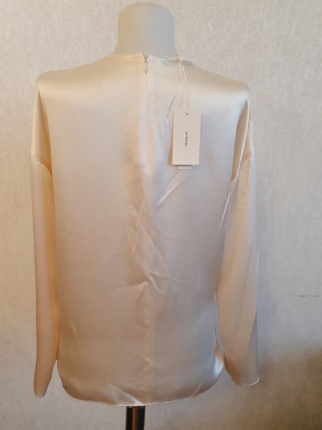 Vince Satin Knotted Ivory Top