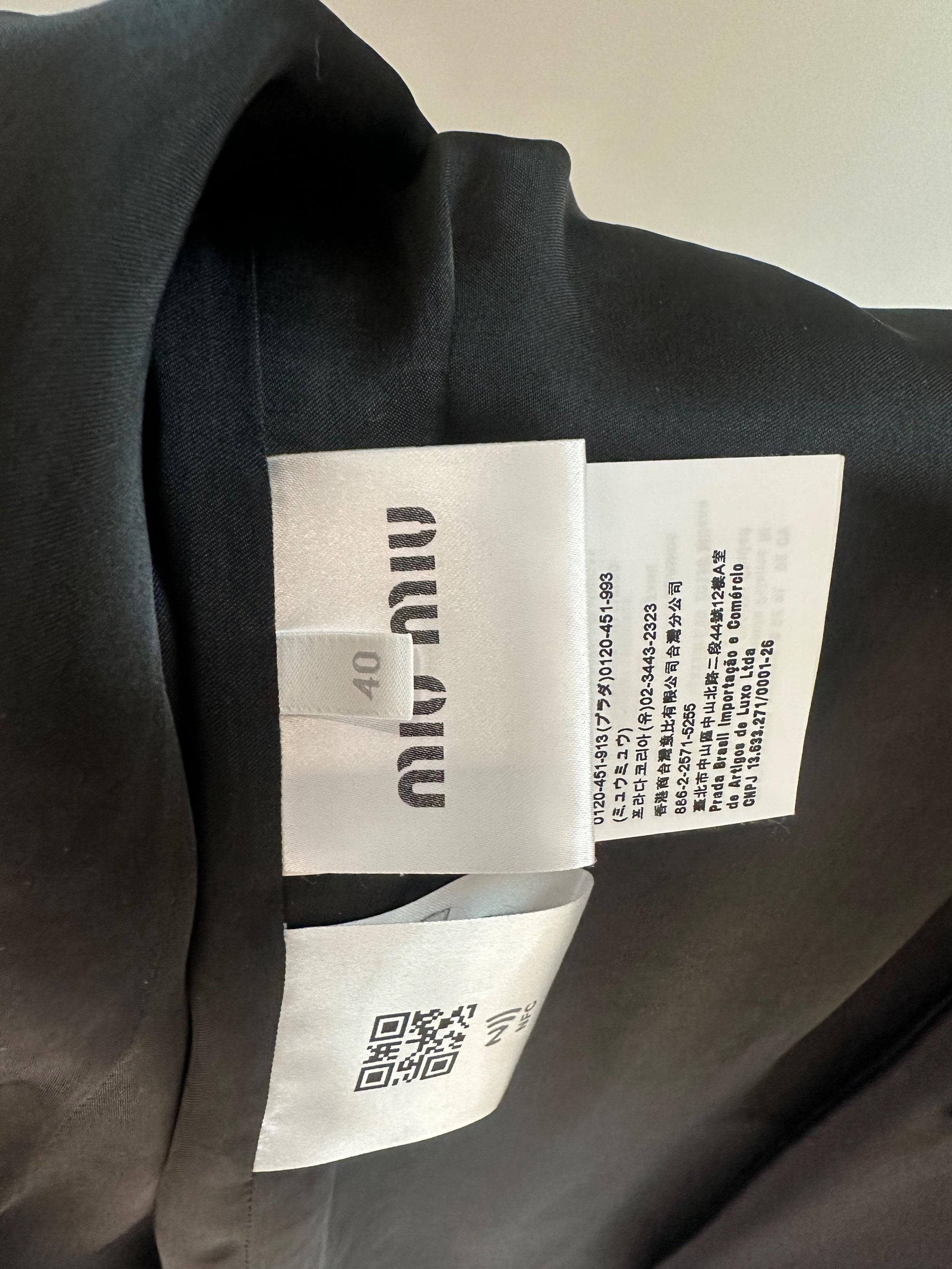 Miu Miu Black Wool  Midi Coat 2025
