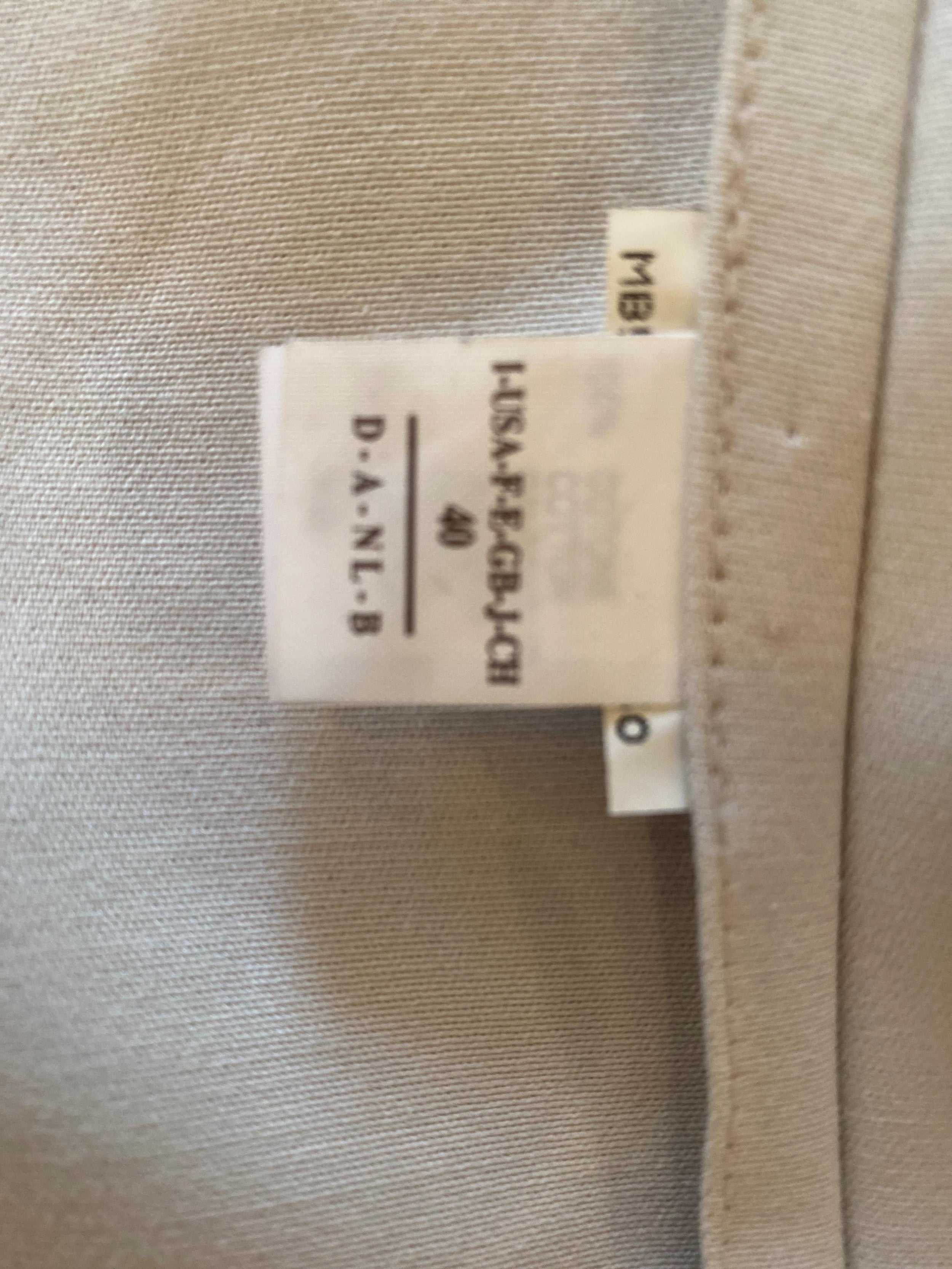 beige crinkled cotton single-button coat