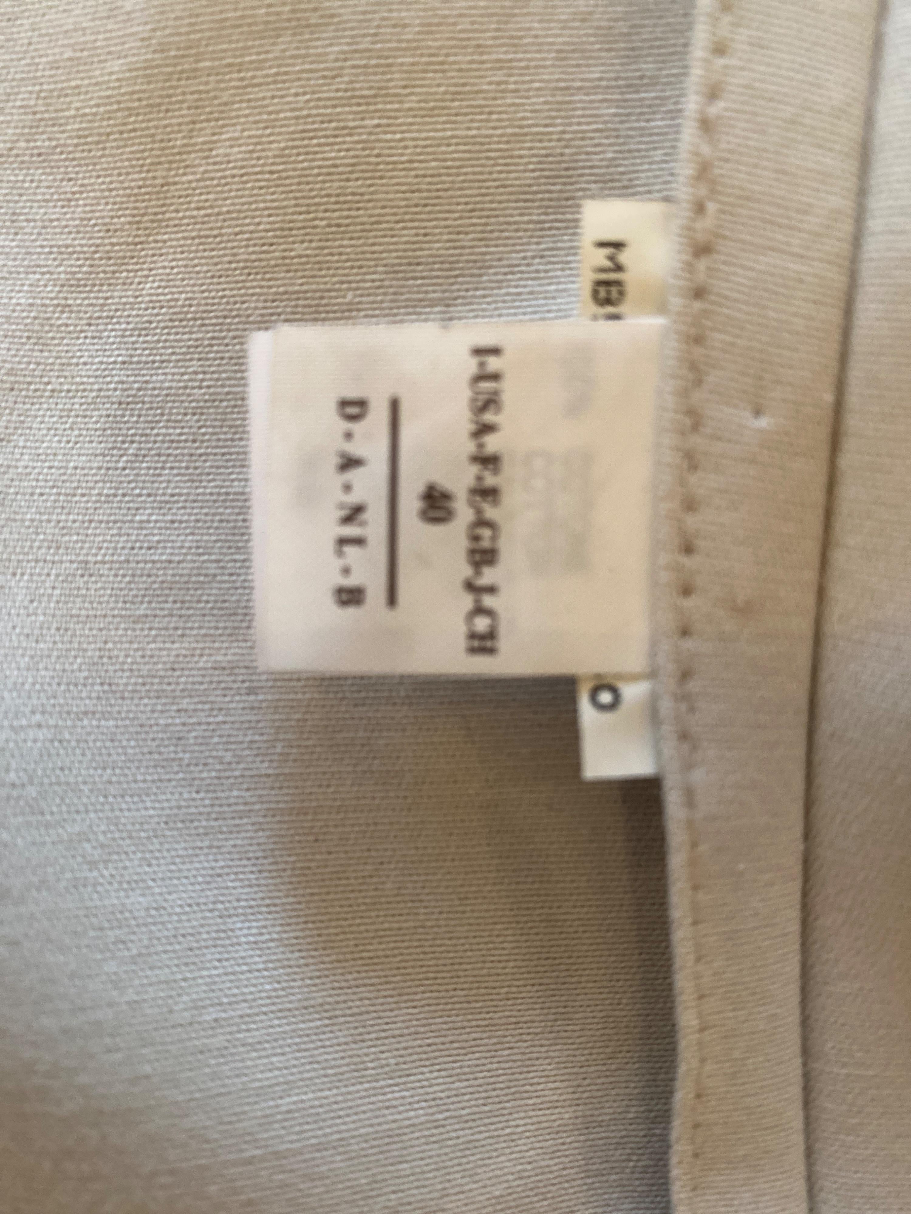 beige crinkled cotton single-button coat