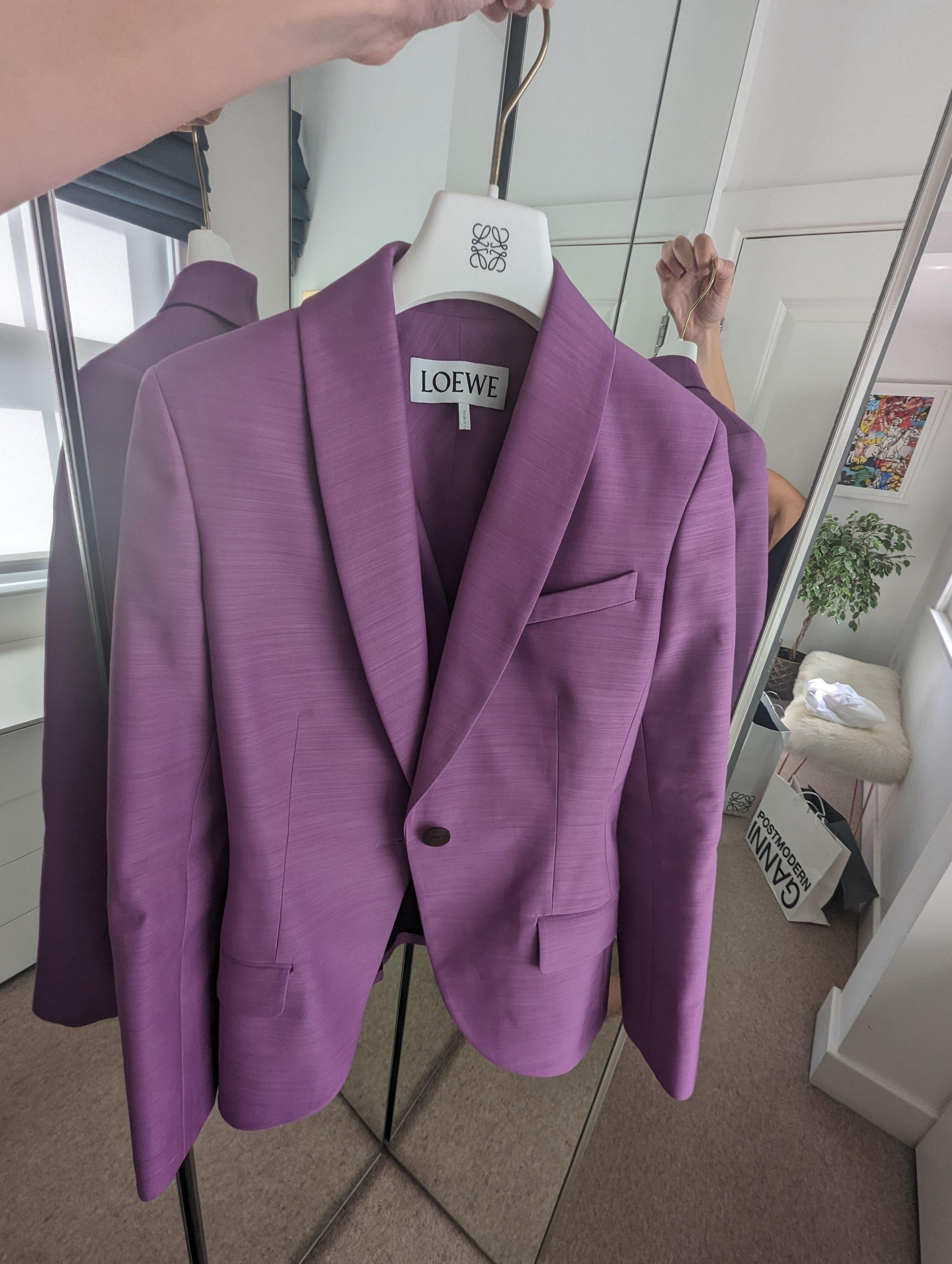 Loewe Purple Wool And Silk Twisted Talo Blazer · HEWI