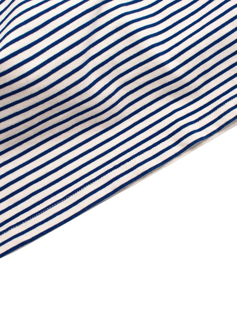 Blue/Beige Cotton Jersey T-Shirt