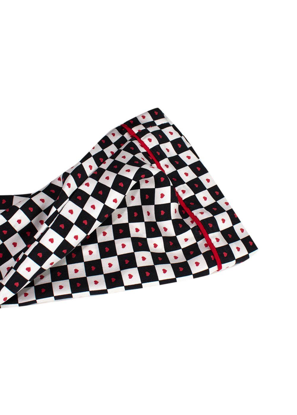 Dior Black and White Check Heart Silk Shirt