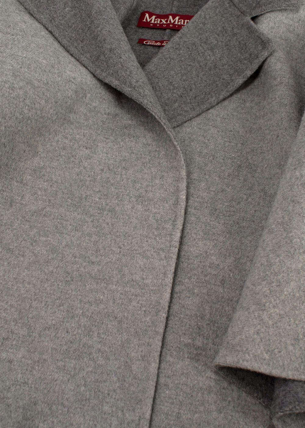 MaxMara Studio Grey Short Sleeve Wool Peacoat