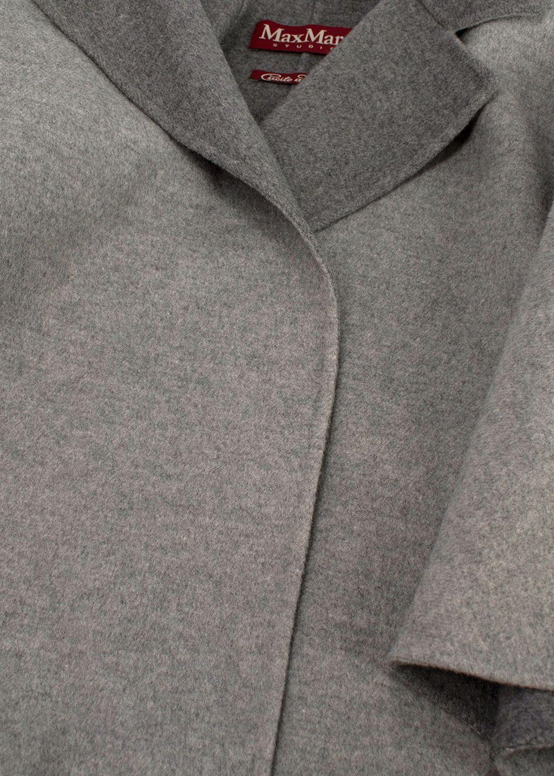 MaxMara Studio Grey Short Sleeve Wool Peacoat