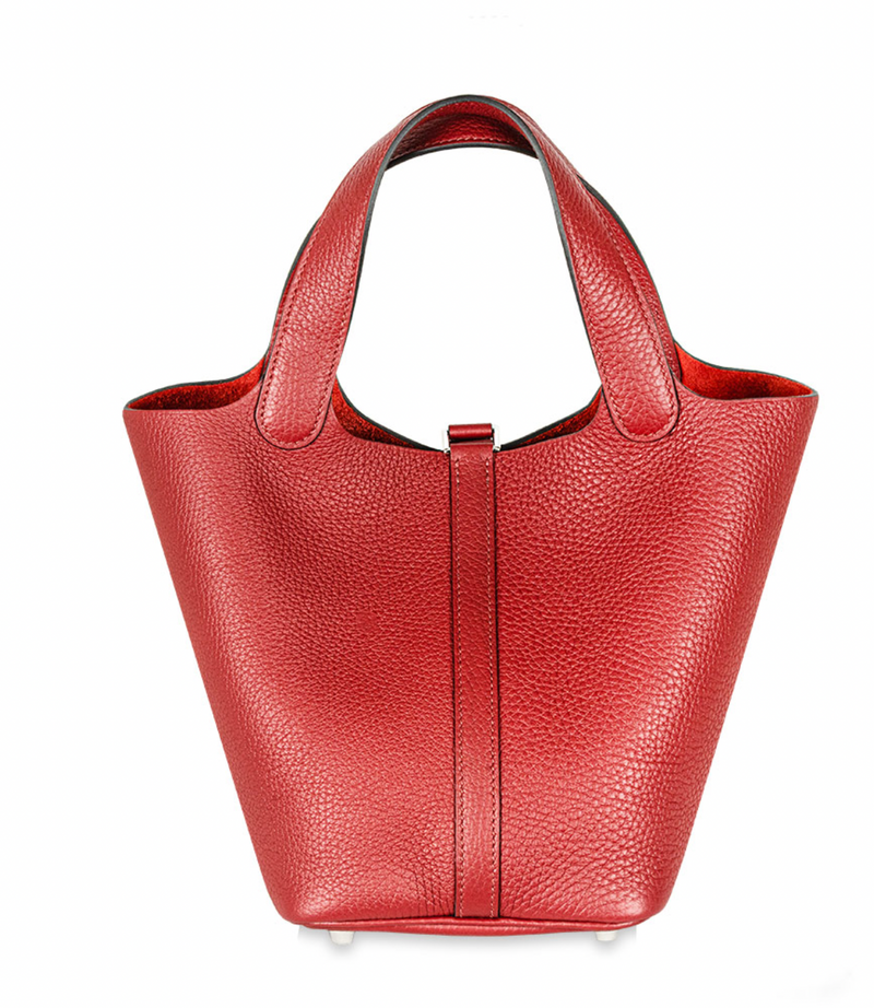 Hermès Rouge Clemence Leather Picotin Lock 18 Bag