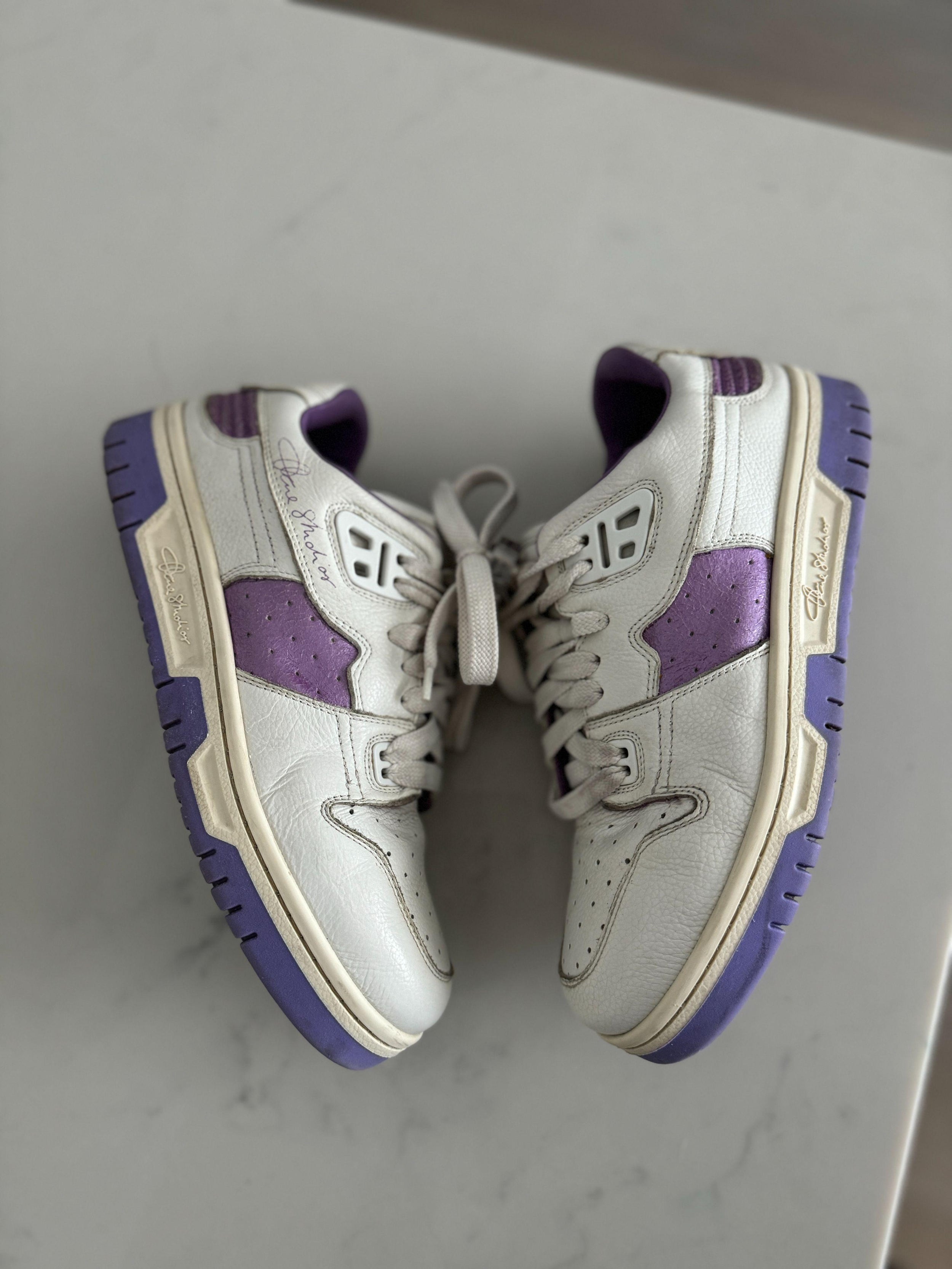 Acne Studios Cream and Lilac Low Pop Sneakers