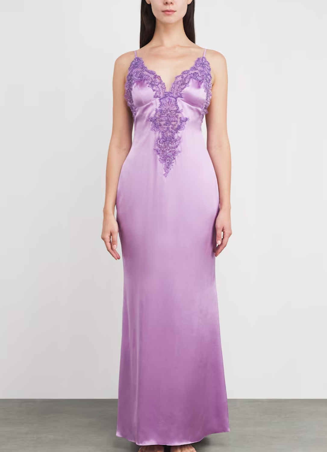 Rosamosario Silk Embellished Slip Nightdress