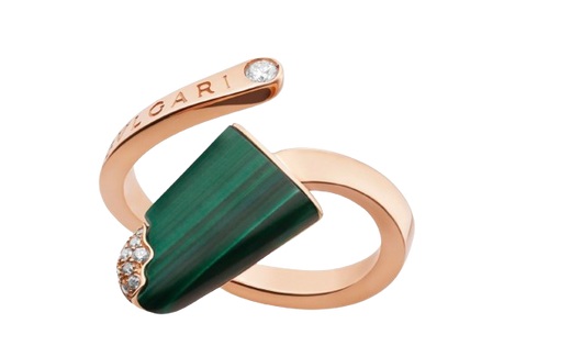 Bvlgari Rose Gold, Malachite and Diamond Gelati Ring