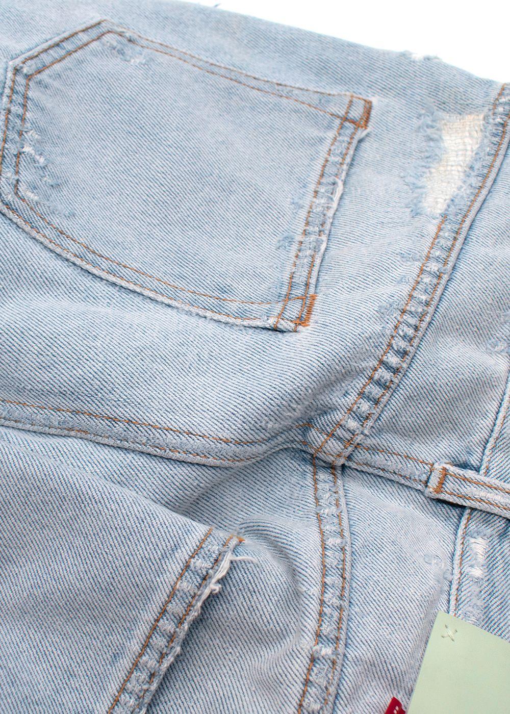 Off White Asymmetric Ruffle Denim Midi Skirt
