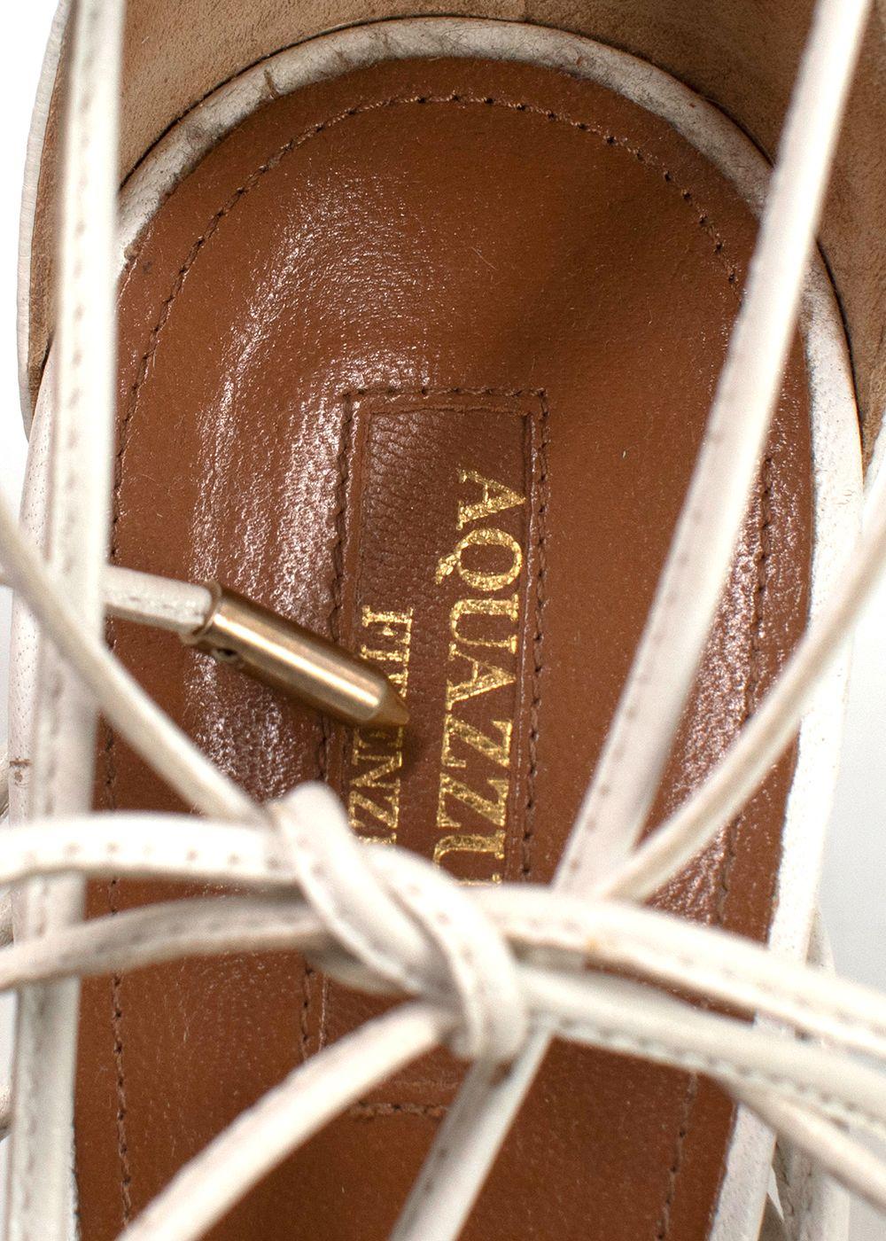 Aquazzura White Leather Nadja Heels