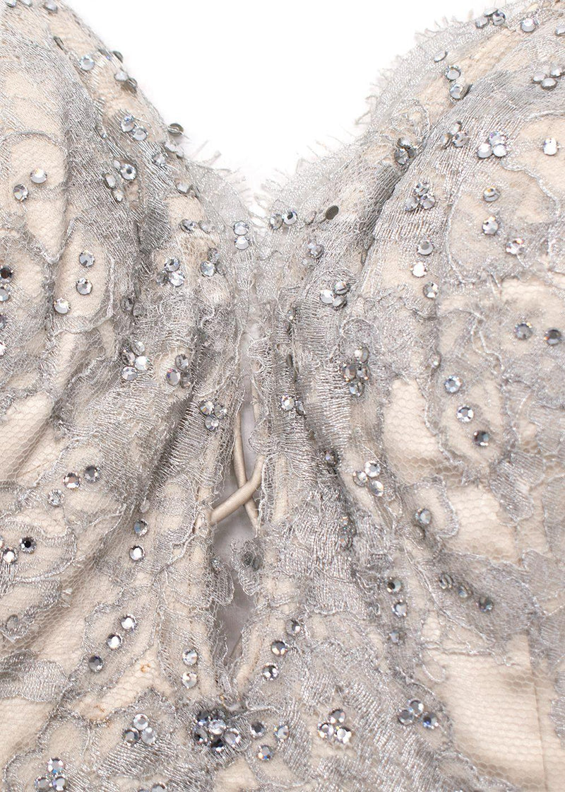 Baracci Ivory Sequin Embellished Gown
