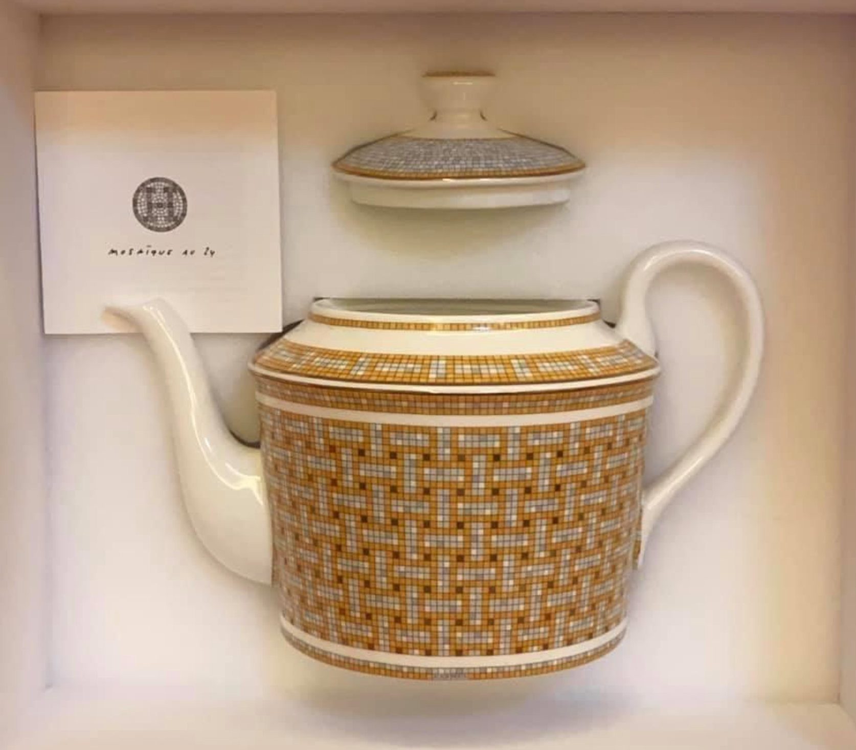 Hermes Mosaique Au 24 Gold Teapot