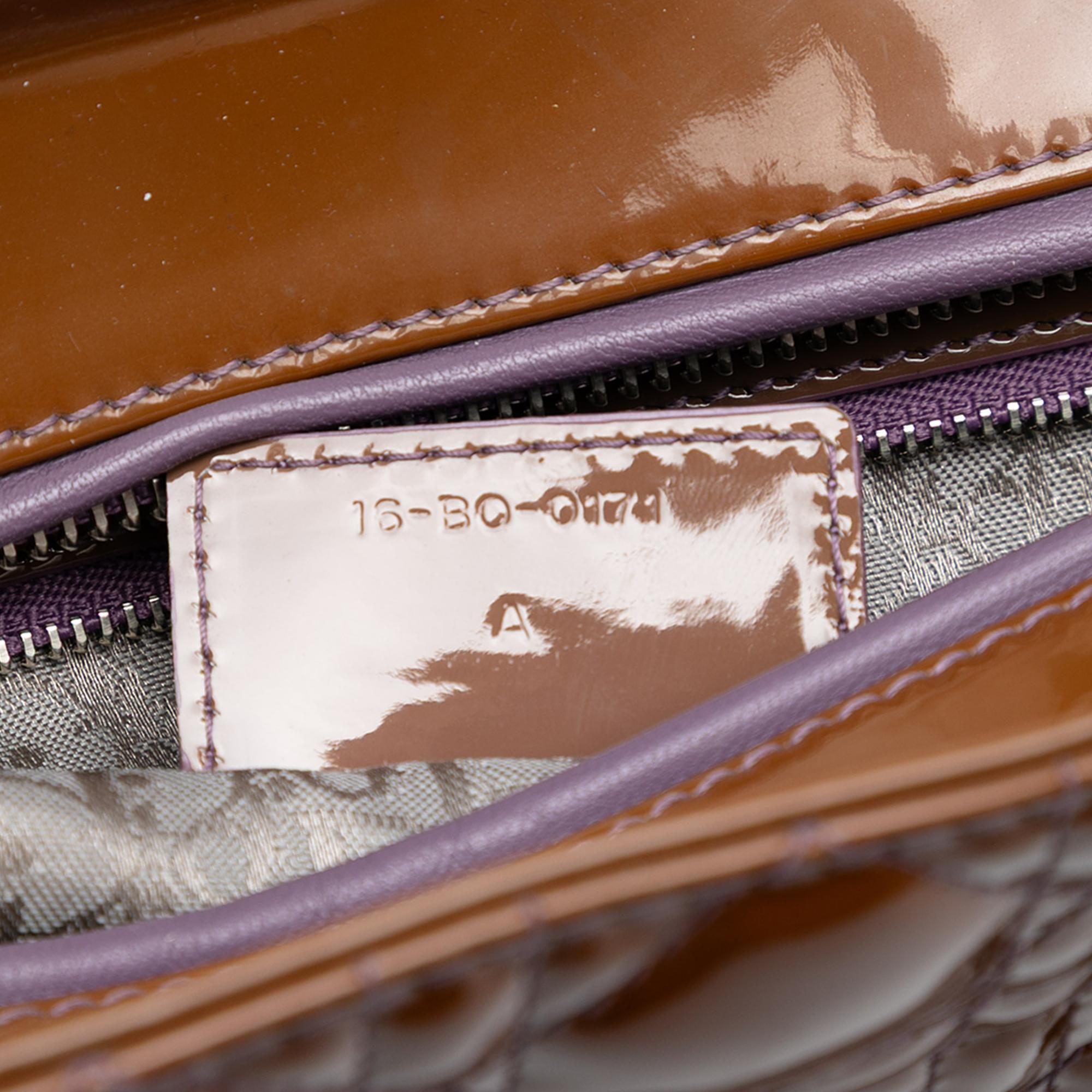 Dior Tan Large Patent Cannage Lady Dior