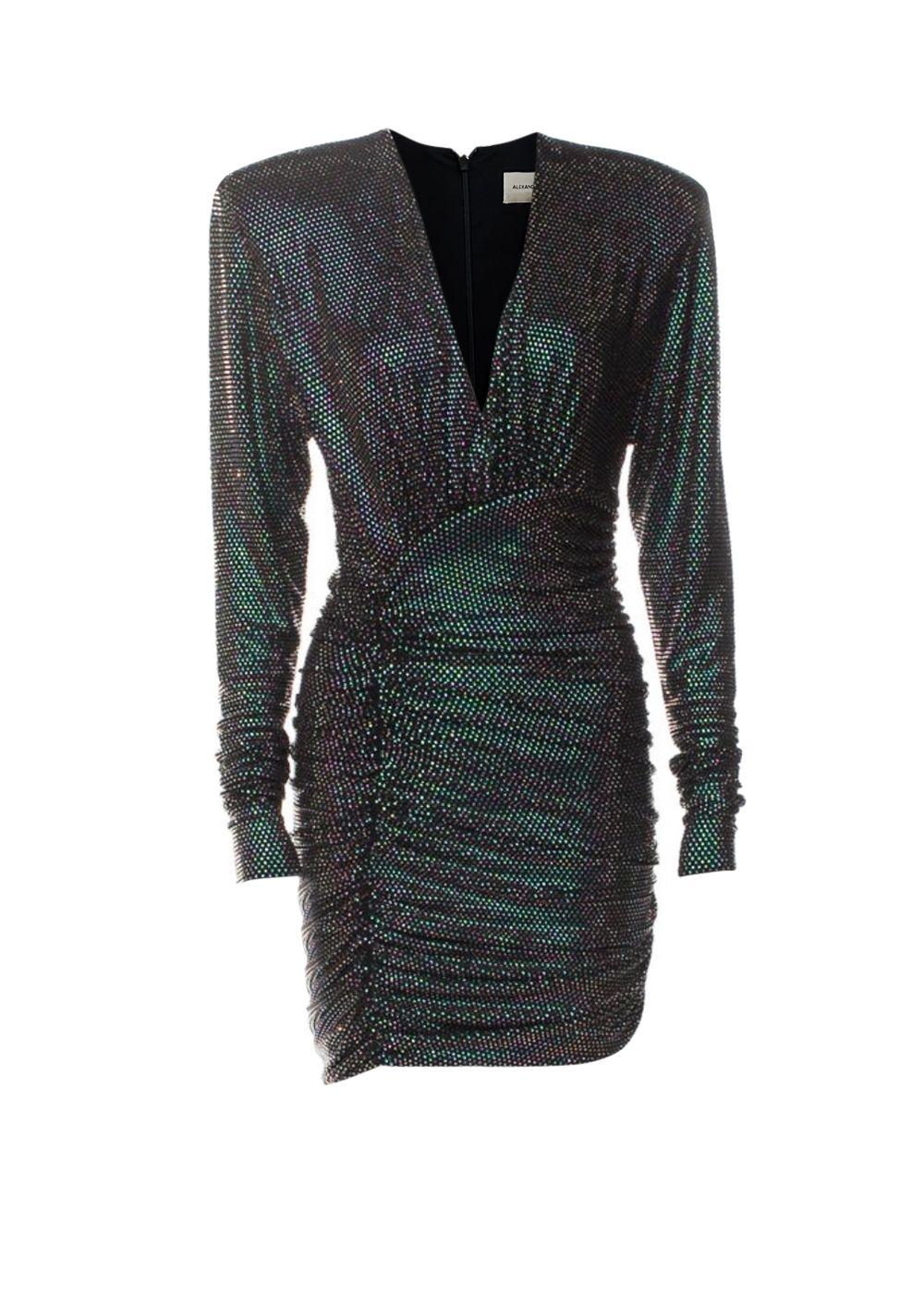Alexander Vauthier Black Rhinestone Embellished Mini Dress