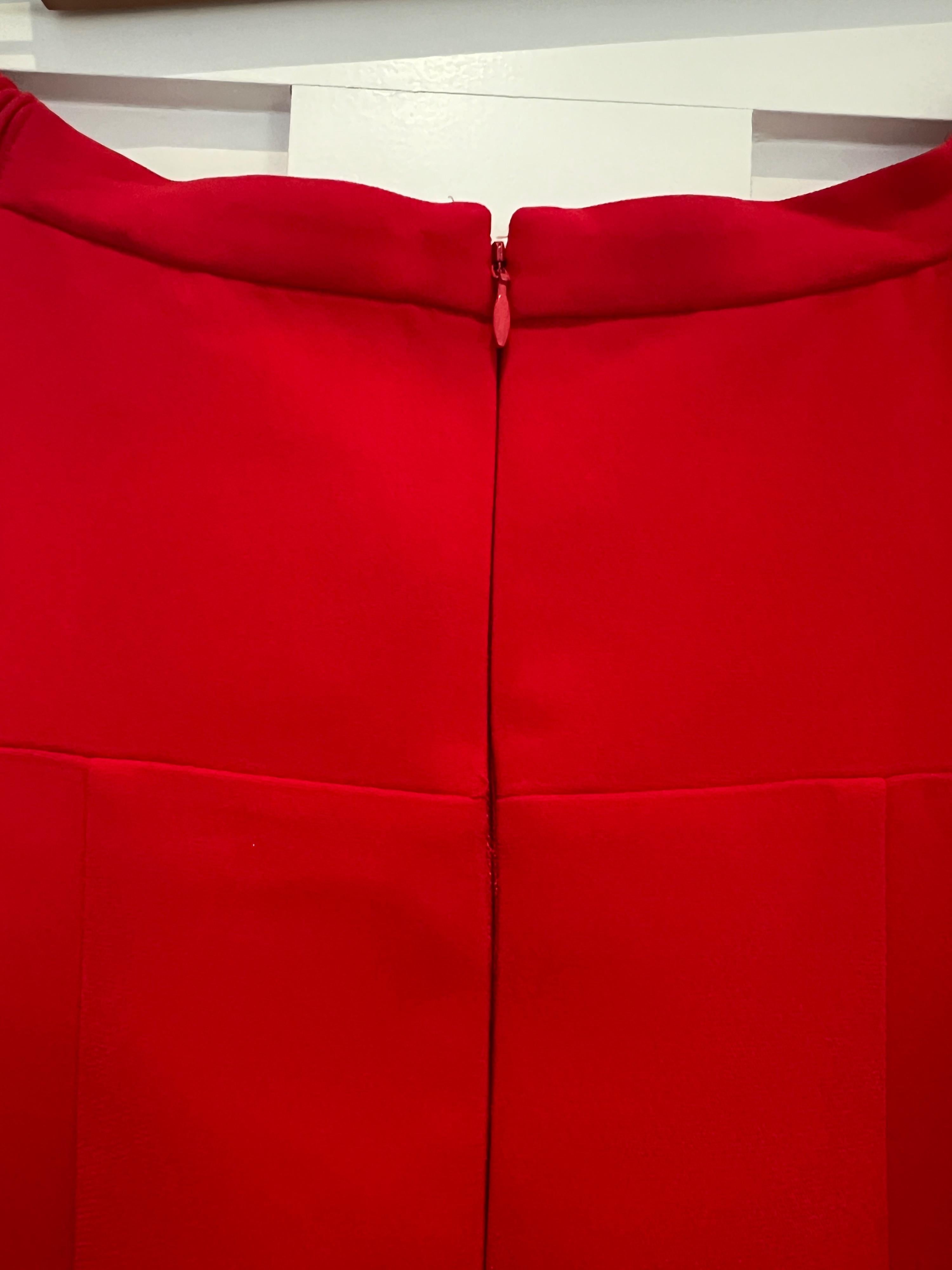 Self Portrait Red Crystal Bow Detail Mini Dress