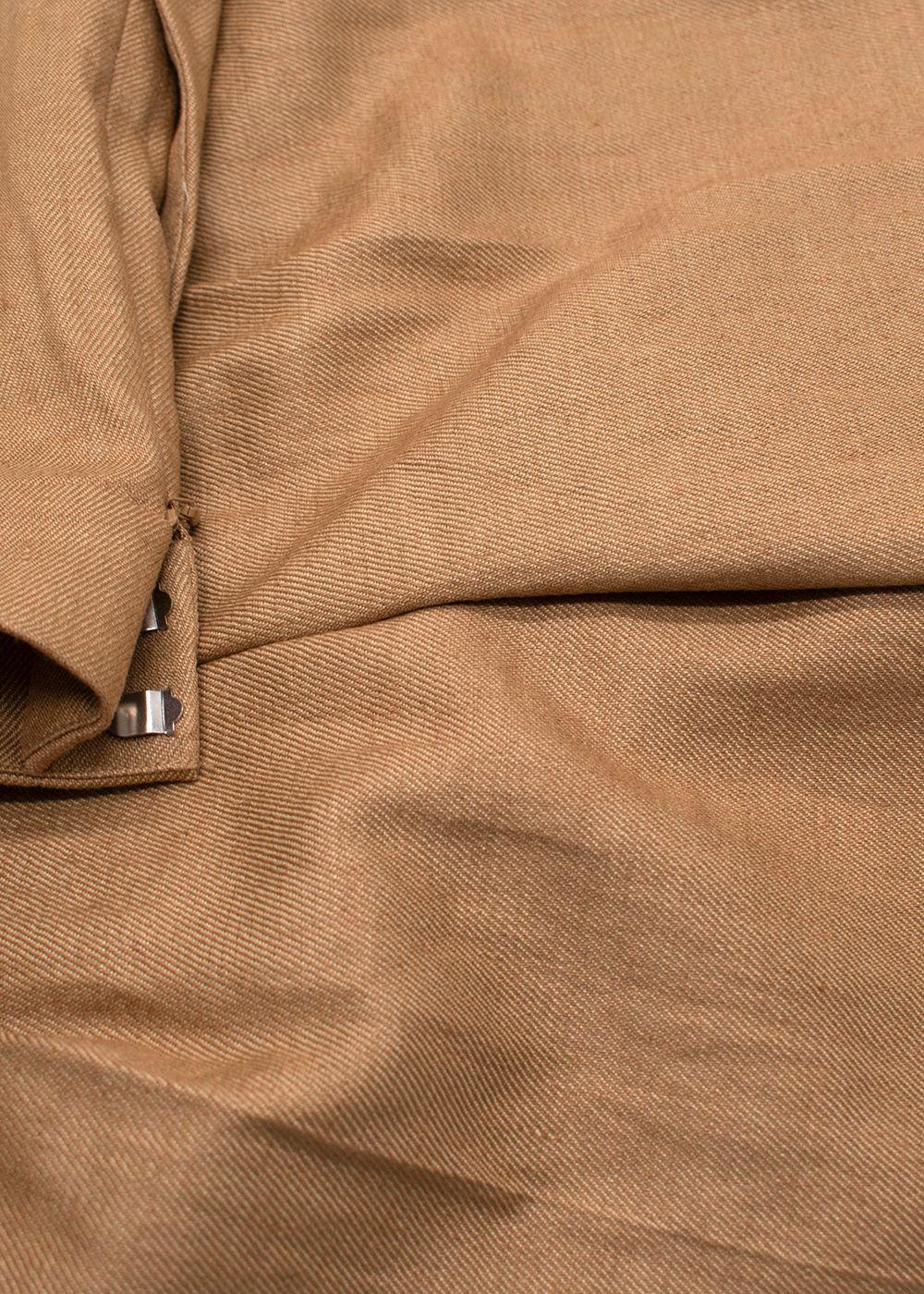 Theory Tan High Waisted Linen Blend Tailored Shorts