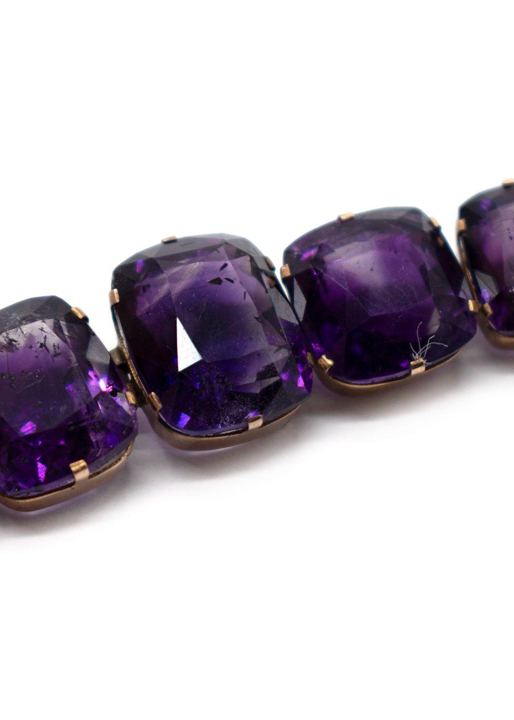 Vintage Fine Quality Amethyst And Gold Bracelet
