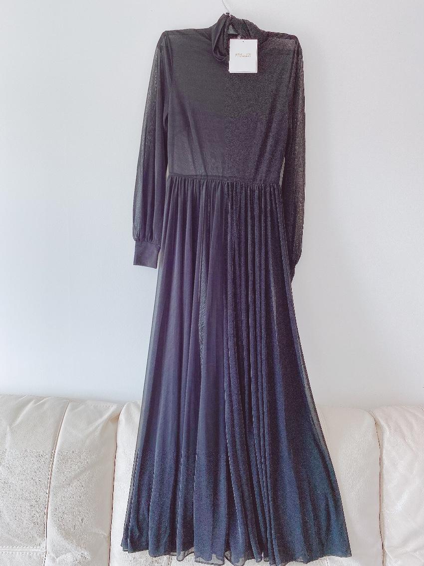 Diane Von Furstenberg Black Crepe Chiffon Dress